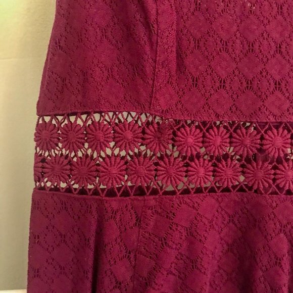 Free People Maroon Lace Skater Dress - Picture 5 of 5